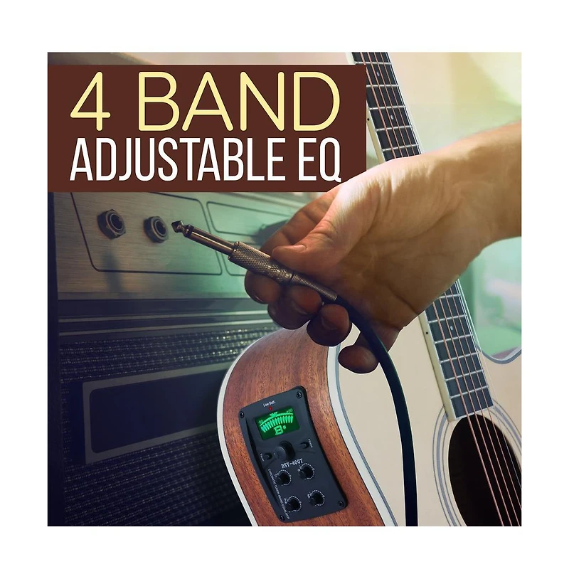 Pyle 6-String Electric Acoustic Guitar - Guitar with Digital Tuner & Accessory Kit