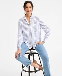 Style & Co Women's Striped Perfect Shirt, Macy's Exclusive