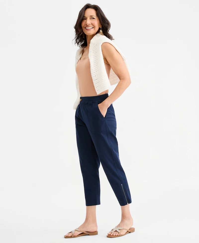 Style & Co Women's Side Zip Cropped Tapered Pants, Macy's Exclusive