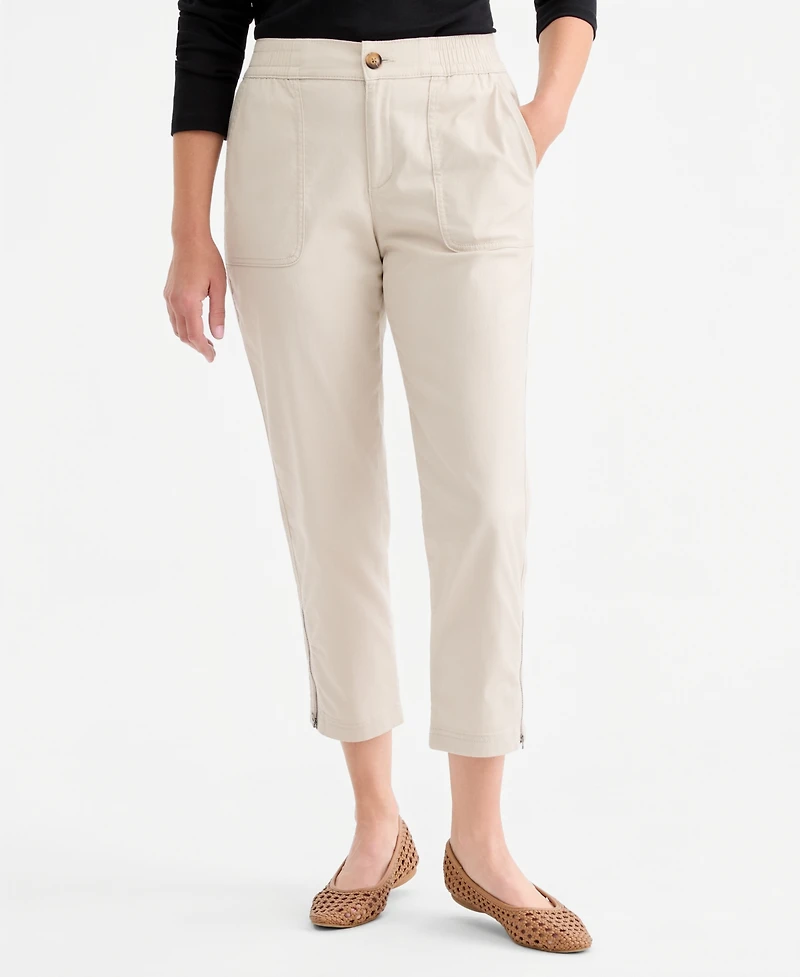 Style & Co Women's Side Zip Cropped Tapered Pants, Macy's Exclusive