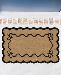 Vcny Home Bow Scalloped Edge Coir Outdoor Doormat, 30" x 48"