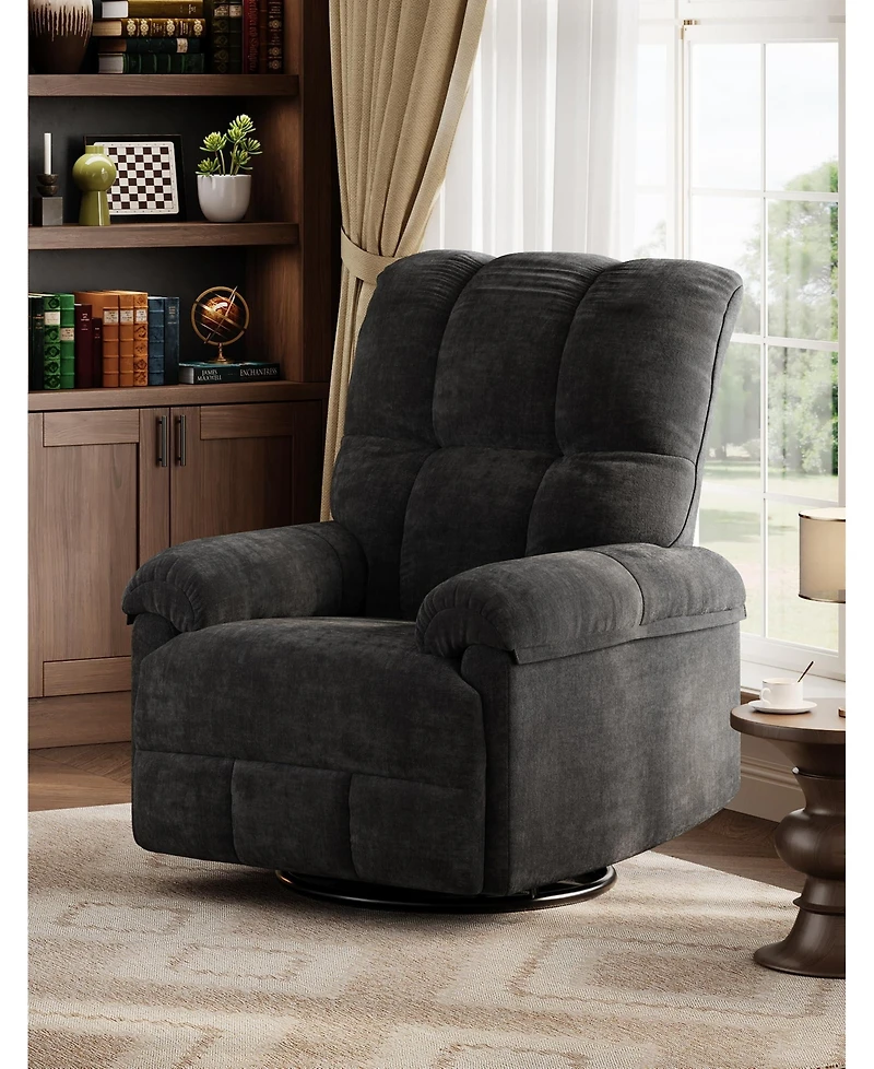 gaomon Manual Recliner Chair, Comfy Swivel Rocker Chair for Adults, Ergonomic High Back Silent Nursery Glider