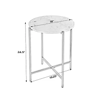 Butler Specialty Mirabell Round Marble and Iron Side Table
