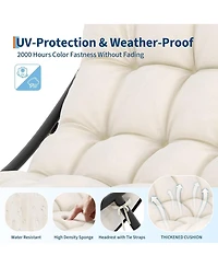 gaomon Patio Rocking Chair- Heavy Duty Metal Frame Waterproof Cushion 400lbs