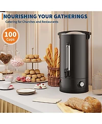 gaomon 14L Double Wall Commerical Coffee Urn, Hot Coffee Dispenser, Black for Wedding, Buffet, Catering, Events, Outdoor Bar