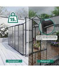 Streamdale Furniture Gain height 6x10 Feet Aluminum Greenhouse with Polycarbonate Panels