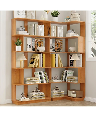 Streamdale Furniture 2-Pack Corner Bookcases, 55/80cm