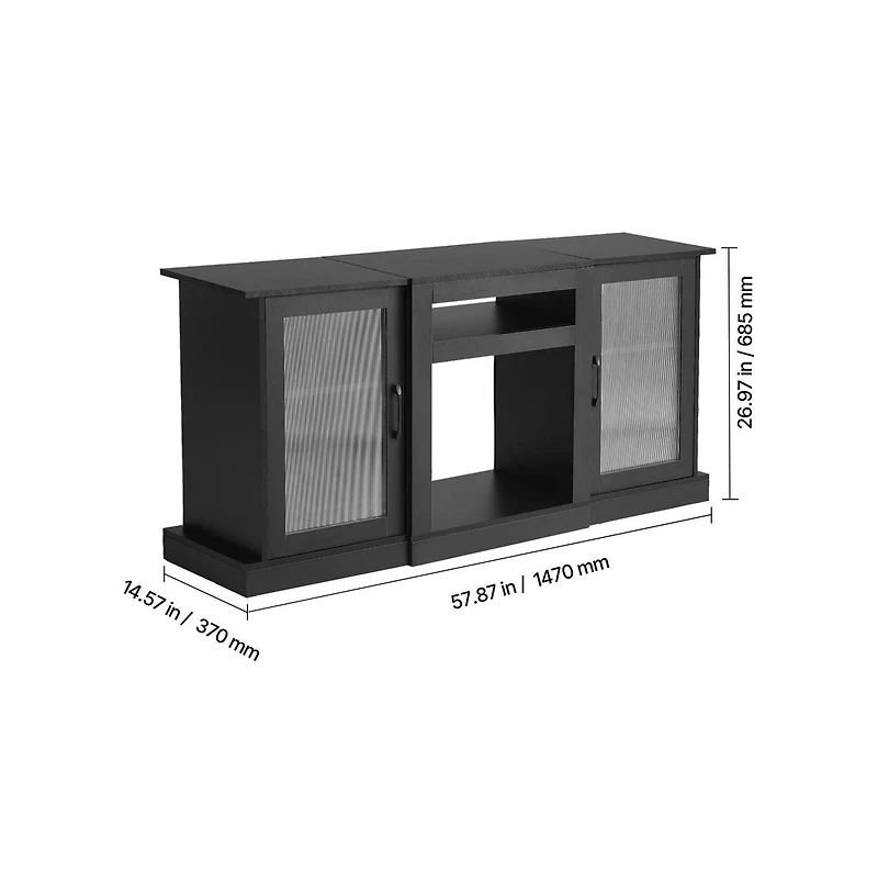 Sugift Tv Stand for TVs Up to 65 Inch Modern Entertainment Center with Light Strip