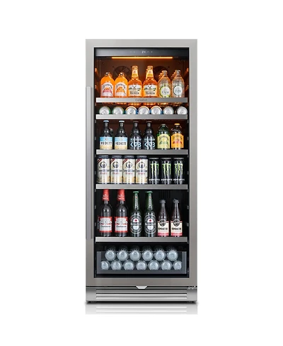 Ca'Lefort 24 inch Beverage Refrigerator cooler, 238 Cans,Freestanding or Built-In Beverage fridge with 3 Led for Home