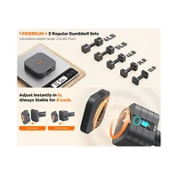 Fed Fitness 5-in-1 Adjustable Dumbbells Pair, Lbs Quick-Adjust Hand Weights for Home Gym and Outdoor Training