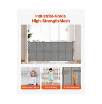 Ruie Retractable Mesh Pet Gate 34 in Tall Extends to 71 in Wide One-Hand Open
