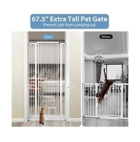 Ruie 67.5 inch Extra Tall Pet Gate with 30.5-41 in Adjustable Width Opening