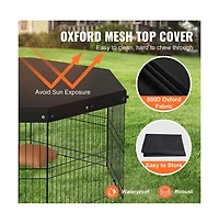 Ruie 8 Panel Foldable Metal Dog Playpen with Top Cover and Ground Stakes 24 in H