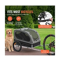 Ruie Foldable Dog Bike Trailer Pet Bicycle Carrier for Pets up to 88 lbs