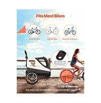 Ruie 2 in 1 Pet Bike Trailer and Stroller Cart for Small Large Dogs up to 100 lbs