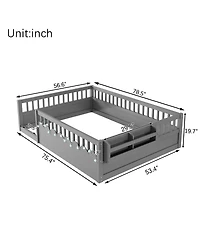 Rainsken Montessori Floor Bed with Storage Shelf and Light