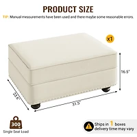 Streamdale Furniture Velvet Ottoman for Sofas