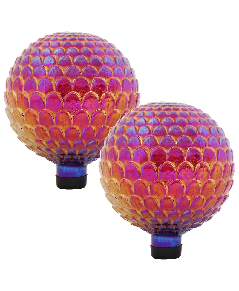 Sunnydaze Decor Scalloped Texture Indoor/Outdoor Gazing Globe Glass Garden Ball - 10" Diameter