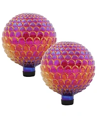 Sunnydaze Decor Scalloped Texture Indoor/Outdoor Gazing Globe Glass Garden Ball - 10" Diameter