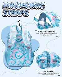 Furlihong Tie-Dye Pattern Baseball and Softball Gear Backpack for Kids Ages 8-14, Youth Bat Bag with Ventilated Shoe Compartment for Cleats, Glove