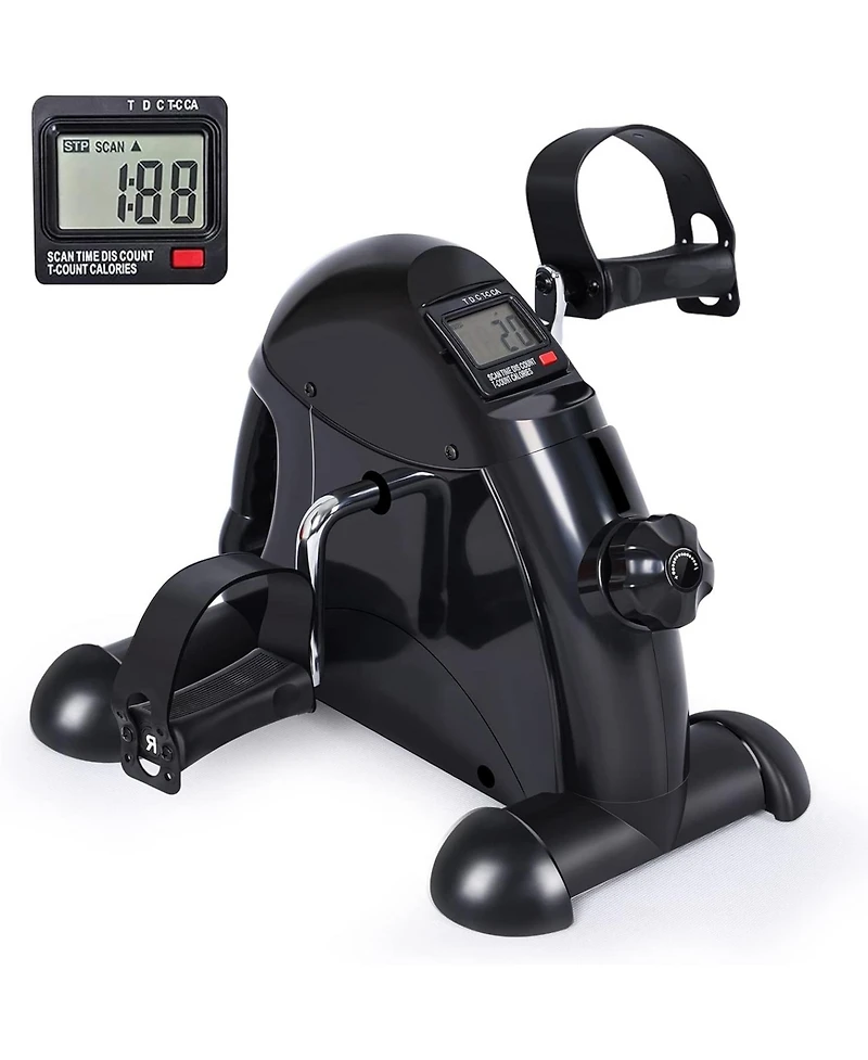 Fed Fitness Mini Exercise Bike, Under Desk Bike Pedal Exerciser for Arm/Leg Exercise, Adjustable Magnetic Resistance Desk Cycle with Lcd Screen
