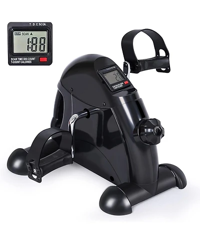 Fed Fitness Mini Exercise Bike, Under Desk Bike Pedal Exerciser for Arm/Leg Exercise, Adjustable Magnetic Resistance Desk Cycle with Lcd Screen
