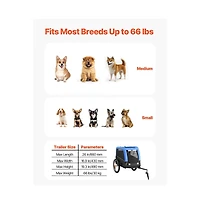 Ruie Smaller Pet Bike Trailer Bicycle Carrier Supports up to 66 lbs Internal Leash