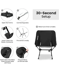 Piscifun Portable Camping Chair Folding Compact Lawn Lightweight Backpacking with Carry Bag for Outdoor Hiking Beach Travel Picnic Festival