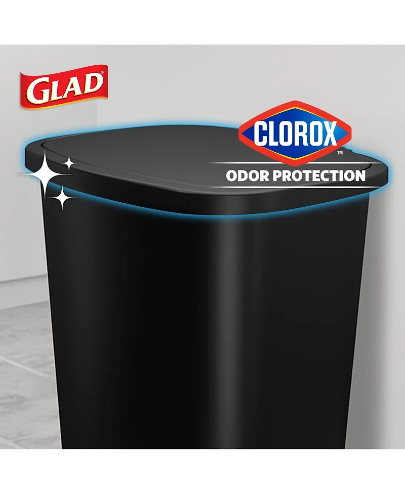 Glad Kitchen Trash Can with Lid, Foot Pedal and Garbage Bag Rings, 20 Gallon