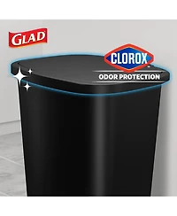 Glad Kitchen Trash Can with Lid, Foot Pedal and Garbage Bag Rings, 20 Gallon