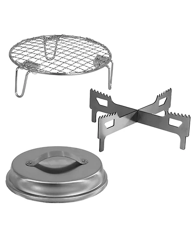Sunnydaze Decor 3-Piece Stainless Steel Smokeless Fire Pit Accessory Kit
