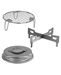 Sunnydaze Decor 3-Piece Stainless Steel Smokeless Fire Pit Accessory Kit