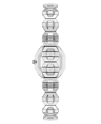 Anne Klein Women's Quartz Octagonal Crystal Accented Dial Silver-Tone Stainless Steel Expansion Band Watch 24mm