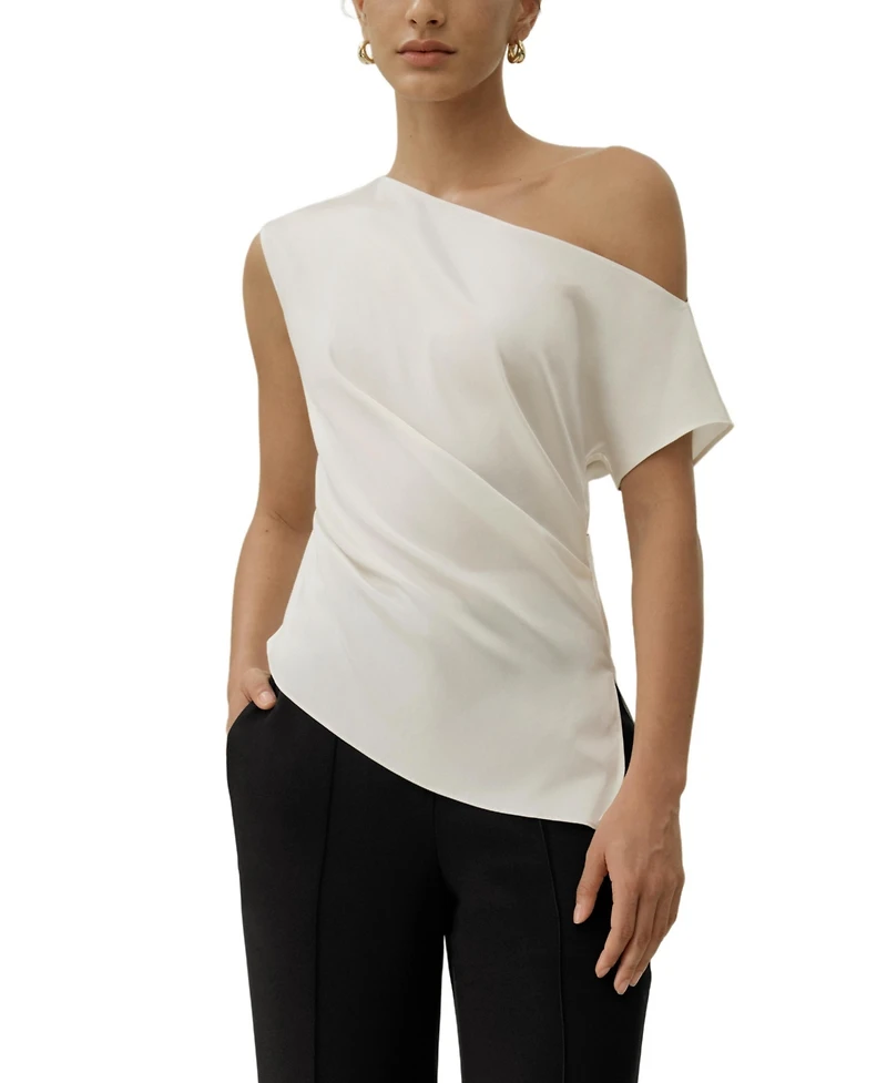 Lilysilk Women's Stretch Charmeuse Asymmetric Top