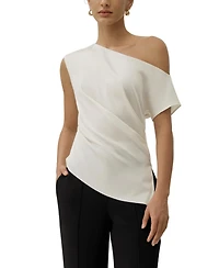Lilysilk Women's Stretch Charmeuse Asymmetric Top