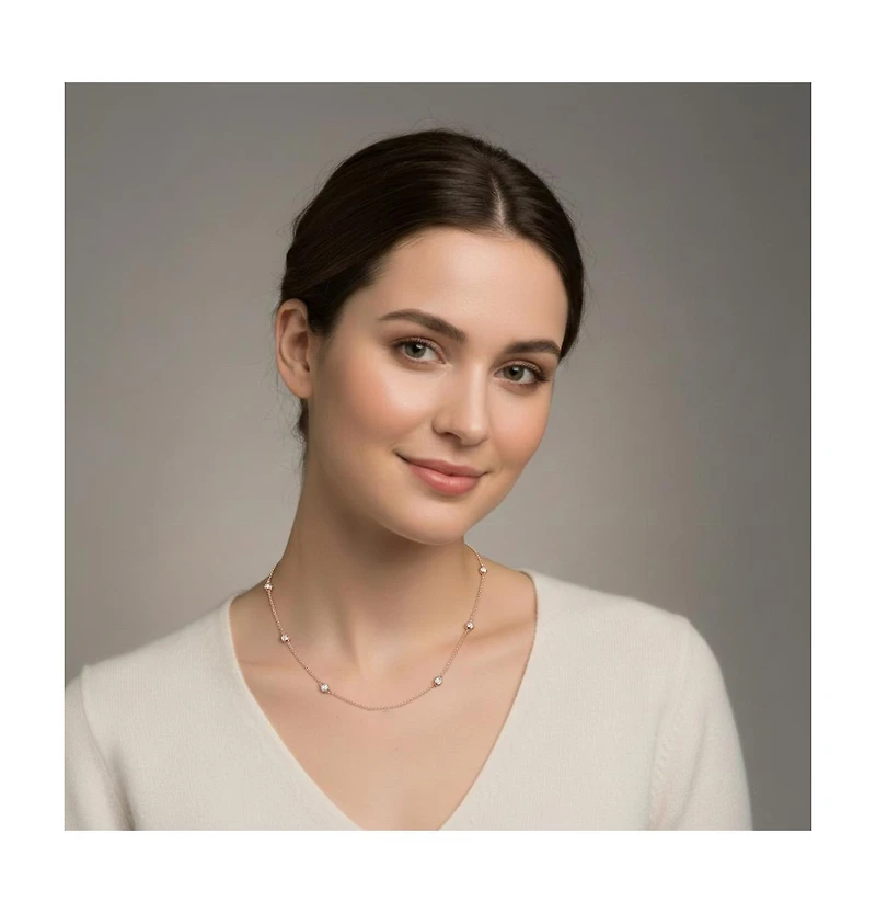 Sterling Silver Clear Cubic Zirconia Necklace