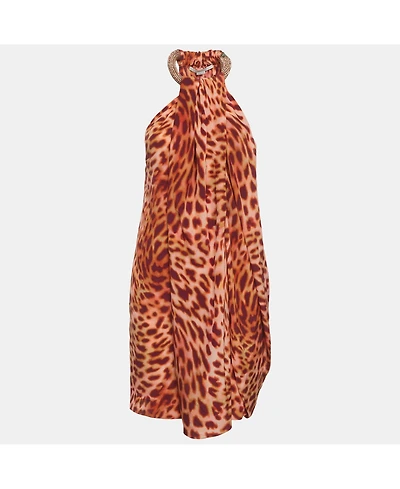 Pre-Owned Stella Mccartney Women's Leopard Print Silk Draped Dress