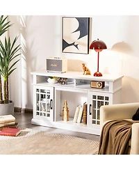 Gymax 48'' Fireplace Tv Stand With 1400W Electric Fireplace for TVs up to 50 Inches