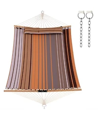 Sugift Foldable Patio Hammock Swing Chair Bed with Detachable Pillow
