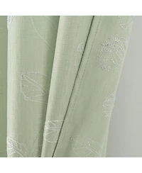 Rt Designers Collection 100 percentage Polyester 140 Gsm Reed Embroidered Grommet Curtain Panel