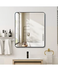 Rainsken 30 "x36" Rectangular Bathroom Mirror, Modern Wall Mounted Vanity Mirror with Shatterproof Film