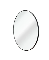 Rainsken Round Bathroom Mirror, 24 Inch Wall Mounted Shatterproof Hd Glass Mirror with Metal Frame for Bathroom