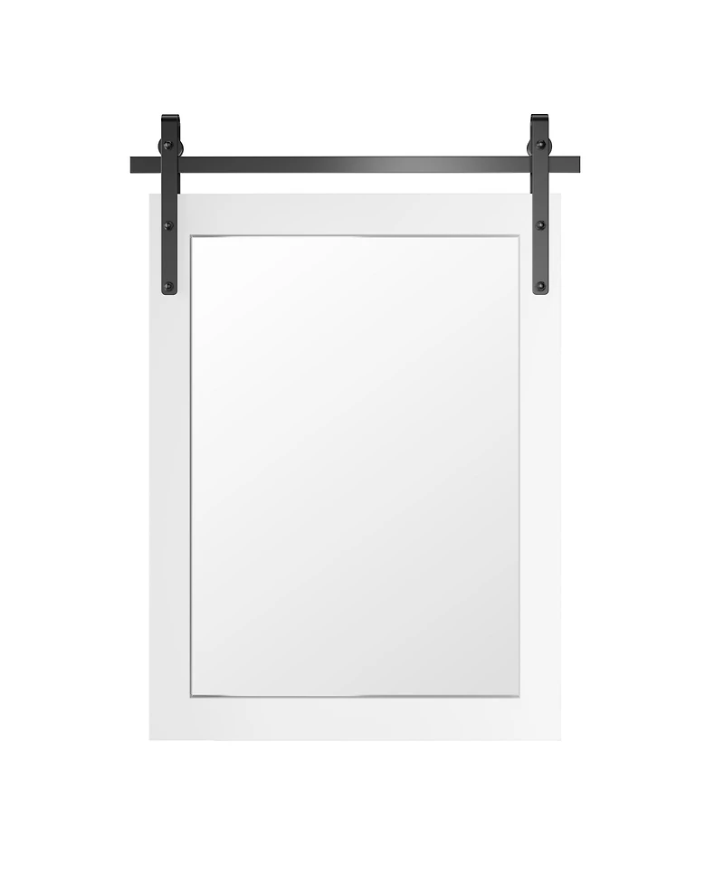 Lovmor Farmhouse 22 Inches W x 30 Inches H Rectangle Framed Wall Bathroom Vanity Mirror Accent Mirror