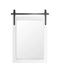 Lovmor Farmhouse 22 Inches W x 30 Inches H Rectangle Framed Wall Bathroom Vanity Mirror Accent Mirror