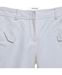 Pre-Owned Versace Women's Cotton Blend Straight Fit Pants