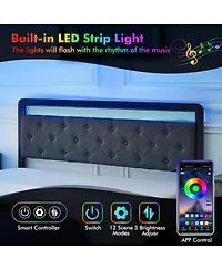 gaomon Queen Upholstered Bed with 2 Drawers And Led Headboard