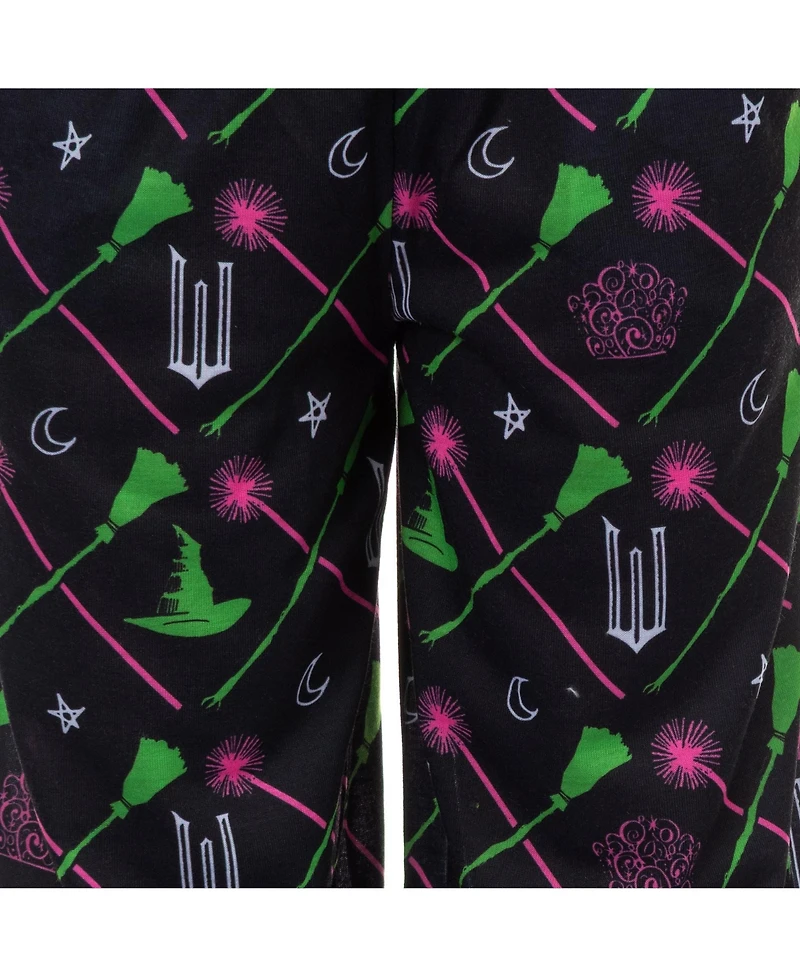 Wicked Girls Pajama Pants Elphaba and Glinda Broom Wand Charms Sleepwear Lounge Bottoms