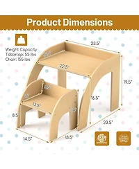 Slickblue Children Desk Chair Set with Drawer and Storage Hutch