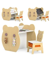 Slickblue 3 in 1 Kids Art Table and Chair Set with Storage and Board