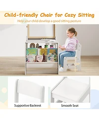 Slickblue Kids Art Station Table and Chair Set with Easel and Study Space